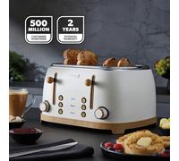 GEEPAS NordiQ 4 Slice Toaster 6 Browning Levels Defrost Reheat & Cancel 1500W