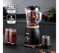 GEEPAS NordiQ Collection 2-in-1 Blender Smoothie Maker 800W, 1.5L Glass Jug Coffee Spice Grinder Ice Crusher 6 Blades 2 Speed Pulse Safe Lock