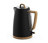 GEEPAS 1.7L Electric Kettle NordiQ Design | 3000W Rapid Boil Stainless Steel Jug Kettle Matte Finish with Wood Accents | Auto Shut Off Boil Dry Protection Detachable Filter | 2 Year Warranty Black
