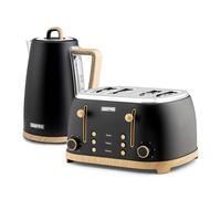 Geepas NordiQ Design 1.7L Kettle & Toaster set 4 Slice with Wood Accents in Black Geepas Black