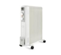 Geepas Oil Filled Radiator Heater 2500W, 11 Fin | Portable Electric Heater 3 Heat Settings | Adjustable Thermostat Safety Cut-off Overheat Protection Energy Efficient Heating | 2 Year Warranty White