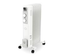 Geepas Oil Filled Radiator Heater 1500W, 7 Fin | Portable Electric Heater 3 Heat Settings | Adjustable Thermostat Safety Cut-off Overheat Protection Energy Efficient Heating | 2 Year Warranty White