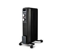 7 Fin Oil Filled Radiator 1500W Electric Portable Heater 3 Heat Thermostat Geepas Black One Size