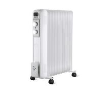 Geepas Oil Filled Radiator Heater 2500W, 11 Fin | Portable Electric Heater 3 Heat Settings | Adjustable Thermostat Safety Cut-off Overheat Protection Energy Efficient Heating | 2 Year Warranty White