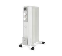 Geepas Oil Filled Radiator Heater 1500W, 7 Fin | Portable Electric Heater 3 Heat Settings | Adjustable Thermostat Safety Cut-off Overheat Protection Energy Efficient Heating | 2 Year Warranty White