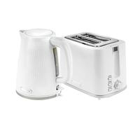 GEEPAS Opus 1.7L 3KW Cordless Electric Kettle & 900W 2 Slice Bread Toaster Combo Set | 360° Rotational Base Concealed Heating & Otter Control 7 Level Browning Control Crumb Tray Premium Design, White