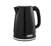 GEEPAS Opus 1.7L Cordless Electric Kettle | Textured Premium Kettle with 360° Rotational Base | Concealed Heating Otter Control | Space Saving Cord Storage LED Indicator | 2 Year Warranty 3000W Black