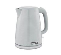 GEEPAS Opus 1.7L Cordless Electric Kettle | Textured Premium Kettle with 360° Rotational Base | Concealed Heating Otter Control | Space Saving Cord Storage LED Indicator | 2 Year Warranty 3000W Grey