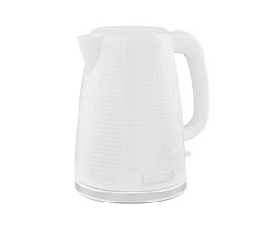 GEEPAS Opus 1.7L Cordless Electric Kettle | Textured Premium Kettle with 360° Rotational Base | Concealed Heating Otter Control | Space Saving Cord Storage LED Indicator | 2 Year Warranty 3000W White
