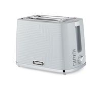 GEEPAS Opus 2 Slice Toaster | 7 Browning Levels Cancel Defrost Reheat | For Thin Small Bread Slice, Removable Crumb Tray Cool Touch Housing High Lift | Space-Saving Design | 2 Yr Warranty 900W Grey
