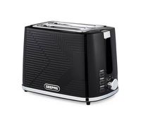 GEEPAS Opus 2 Slice Toaster | 7 Browning Levels Cancel Defrost Reheat | For Thin Small Bread Slice, Removable Crumb Tray Cool Touch Housing High Lift | Space-Saving Design | 2 Yr Warranty 900W Black