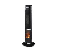 Digital Tower PTC Ceramic Heater 2 Heat Settings Portable 2000W Oscillating Geepas Black One Size