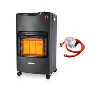 GEEPAS Portable Gas Heater 4.2kW | Space Heater with 3 Heat Settings | LPG/Butane Heater with Wheels Regulator Hose| Energy Efficient Heating with Low Running Cost for Indoor Office Garage Workshop