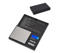 Geepas Portable Digital Scales, 200x0.01 g | Kitchen Scales, Pocket Scales | Food Scale, Backlit LCD Display, Stainless Steel Platform | Jewellery Scales Weighing Scales Kitchen