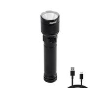 Geepas Portable Flashlight Bright Torch 500 Lumens, 200M Distance Range Waterproof Ipx5, Usb Charging