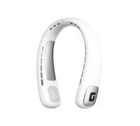 GEEPAS Portable Neck Fan | Dual Head Quiet Digital Bladeless Personal Cooling | 3 Speed USB Charging 6Hr Run Time | Ideal for Men Women Travel Gym Office Outdoor | 2 Year Warranty 2000mAh White
