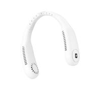 GEEPAS Portable Neck Fan | Dual Head Quiet Bladeless Personal Cooling | 3 Speed USB Charging 6Hr Run Time | Ideal for Men Women Travel Gym Office Outdoor | 2 Year Warranty 1500mAh White