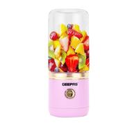 Geepas Portable Smoothie Maker - 420ML Personal Blender with Rechargeable USB Type-C and 6 Blades, Fruit Mixer Juicer Mini Portable Blender Cup for Travel, Kitchen, Gym, Office, Pink