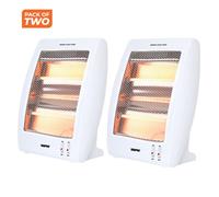 Geepas Portable Upright Electric Quartz Halogen Heater, Pack Of 2