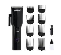 Geepas Professional Hair Clipper - Digital Electric Stubble Beard Trimmer, Hair Clipper -Creates Fine Lines Contours - Cordless Electric Hair Clipper Smooth - Rechargeable Battery