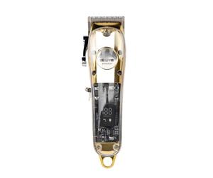 GEEPAS Professional Hair Clipper | Digital Electric Stubble Beard Trimmer, Hair Clipper | LCD Display, USB Charging, Battery Display | Corded & Cordless Electric Hair Trimmer Smooth | Gold
