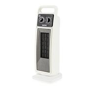 Ceramic Tower Fan Heater with Oscillation, Built-in Thermostat & 2 Heat Settings Geepas White One Size