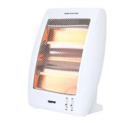 Geepas Quartz Halogen Heater, Pack of 2 | Portable Upright Electric Heater with 2 Heat Settings 400W/800W, Safety Tip Over Switch, Ideal for Home Office Caravans and Garages, 800 W, White