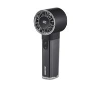 GEEPAS Rechargeable Fan | Mini Digital Portable USB Fan for Travel Camping Office Outdoor Women | Handheld 3000mAh 100 Level Wind Speed Quiet Mode 10Hr Run Time | 2 Year Warranty Black