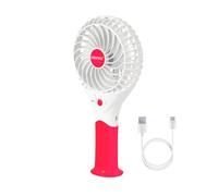GEEPAS Rechargeable Fan | Mini Portable USB Handheld Fan for Home Office Travel Outdoor Personal Use | 3 Speed Settings 8H Run Time Ultra Quiet Lightweight Air Circulator | 2 Year Warranty Pink