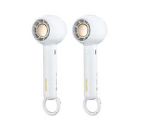 GEEPAS Rechargeable Fan - Pack of 2 | Mini Portable USB Fan for Travel Camping Office Outdoor Women Men | Handheld 1200mAh 2 Speeds, 4Hr Run Time | Ultra Quiet 125gm Lightweight Design | White