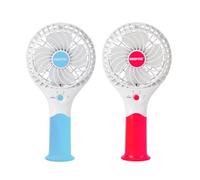 GEEPAS Rechargeable Fan - Pack of 2 | Mini Portable USB Handheld Fan for Home Office Travel Outdoor Personal Use | 3 Speed Settings 8Hr Run Time | Ultra Quiet Lightweight Air Circulator | Pink & Blue