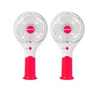 GEEPAS Rechargeable Fan - Pack of 2 | Mini Portable USB Handheld Fan for Home Office Travel Outdoor Personal Use | 3 Speed Settings 8Hr Run Time | Ultra Quiet Lightweight Air Circulator | Pink
