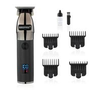GEEPAS Hair Clipper for Men | Cordless Trimmer with LED Display for Beard Stubble Body | Rechargeable Shaver 120 Min Runtime Stainless Steel Blades 4 Comb Lengths | 2 Year Warranty 2000mAh