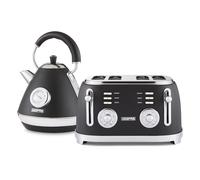 Geepas Retrovive 1.7L Electric Kettle & Toaster Set in Black Geepas Black