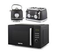 Geepas Retrovive 1.8L Kettle, 4 Slice Toaster And 23L Microwave Kitchen Combo Set