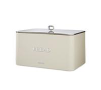 GEEPAS Retrovive Bread Bin 13L | Carbon Steel Container with Removable Lid & Easy-to-Lift Lid Handle | Easy Clean Design Preserves Loaves Fresh Longer | Shields from Dust Mites | Storage Box Cream