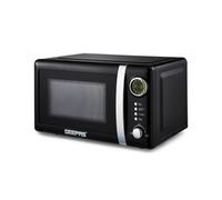 GEEPAS Retrovive 700W Digital Freestanding Microwave Oven, 20L | Electric Oven with Auto Defrost Child Lock | 12 Preset Rotary Dial Easy Clean | Fits Standard Dinner Plate Compact Countertop | Black