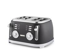 GEEPAS Retrovive 4 Slice Bread Toaster 6 Browning Levels 1500W Vintage Black
