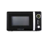 GEEPAS 700W Digital Freestanding Microwave Oven, 20L | Electric Oven with Auto Defrost Child Lock | 12 Preset Rotary Dial Easy Clean Fits Standard Dinner Plate Compact Countertop | Retrovive Black