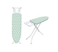 Royalford Ironing Board, Adjustable Height & Iron Rest To Secure Iron In Place, Lightweight & Foldable For Compact Storage, Protective Feet,100% Cotton Fitted Cover, - 96 x 30 cm, Green