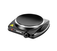 Geepas Single Ceramic Hot Plate, 1200W - Portable Infrared Electric Hob Cooker - Table Top Single Burner Cooktop, Adjustable Temperature, Overheat - Great to use at Campsites Caravans - 1200W, Black