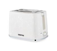 GEEPAS 2 Slice Toaster | 7 Browning Levels Cancel Defrost Reheat | for Thin Small Bread Slice, Removable Crumb Tray Cool Touch Housing High Lift | Space-Saving Design | 2 Yr Warranty 900W White Skye