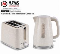 (White) Geepas 1.7L Kettle and 2 Slice Toaster Set Design