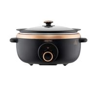 6.5L Slow Cooker 3 Heat Settings with Auto Mode Geepas Black One Size