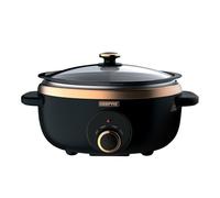 6.5L Slow Cooker 3 Heat Settings with Auto Mode Geepas Black One Size