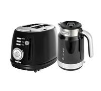 Geepas Smart Stainless-Steel Kettle, 1.7L & 2 Slice Bread Toaster Combo Set | WiFi Internet Kettle, Voice Control Google & Alexa| Digital Temperature Display 2200W | 6 Level Browning Control 850W