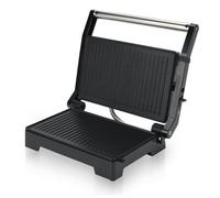 Geepas Stainless Steel Panini Press & Grill Maker 1000W Non-Stick Plate