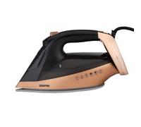 GEEPAS Steam Iron | Auto Temperature Control & Auto Shut Off | Ceramic Soleplate 1.2L Water Tank | 30s Fast Heat-Up 40g/Steam Output Anti-Drip Anti-Calc | 2 Year Warranty 2400W Black/Gold