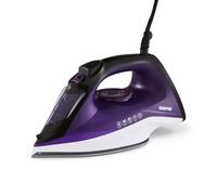 GEEPAS Steam Iron | Clothes Dry & Steam Press | 40s Fast Heat-Up, Vertical Steaming | Ceramic Soleplate & Adjustable Temperature| 220ml Water Tank with 0.8g/Steam Output | 2 Year Warranty 2400W Purple