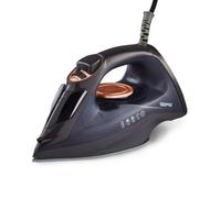 GEEPAS Steam Iron | Clothes Dry & Steam Press | 40s Fast Heat-Up, Vertical Steaming | Ceramic Soleplate & Adjustable Temperature| 220ml Water Tank with 0.8g/Steam Output | 2 Year Warranty 2400W Black